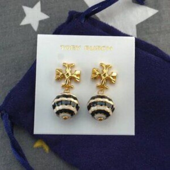Tory Burch Roxanne Small Drop Earrings in Yellow Multi - Picture 5 of 5